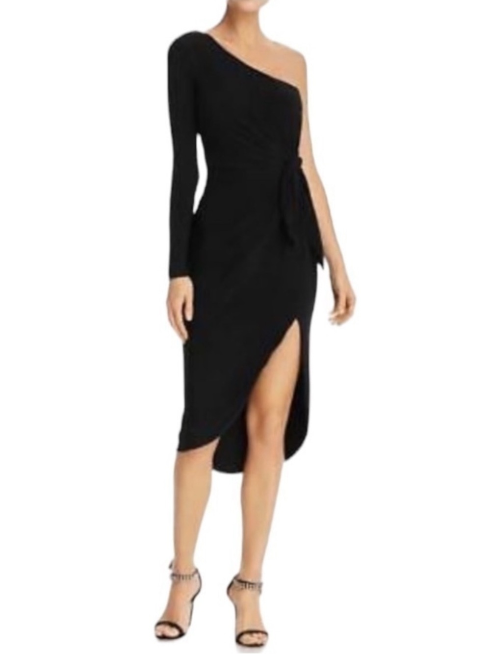 NWT Nookie Aphrodite One Shoulder Midi Dress in Black Size Small